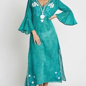 Debbie Katz Fez Embroidered Maxi Cover up  NWT
